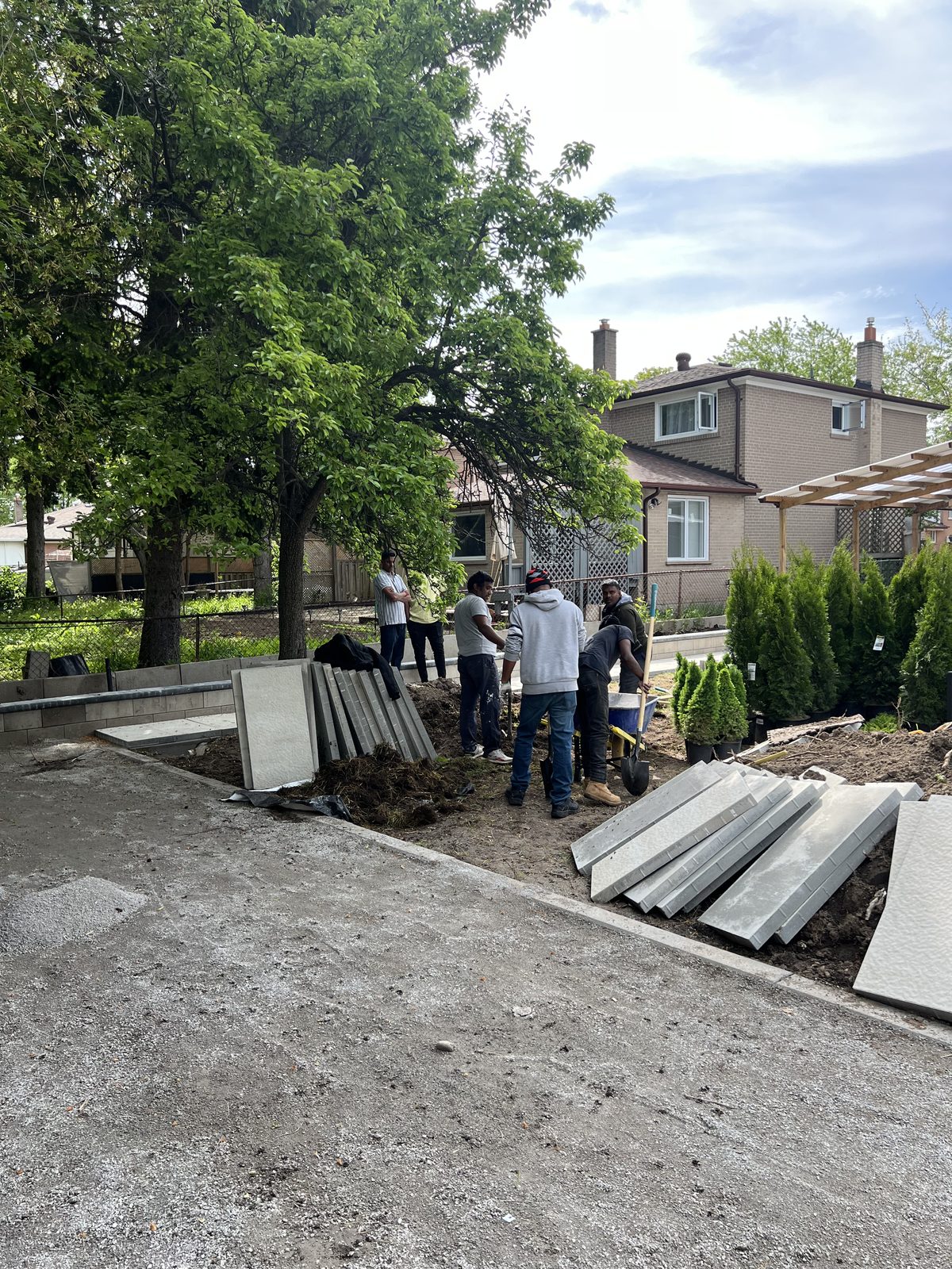 Patio stone installation