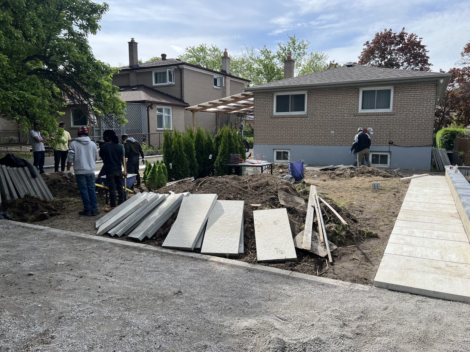 Backyard hardscape build