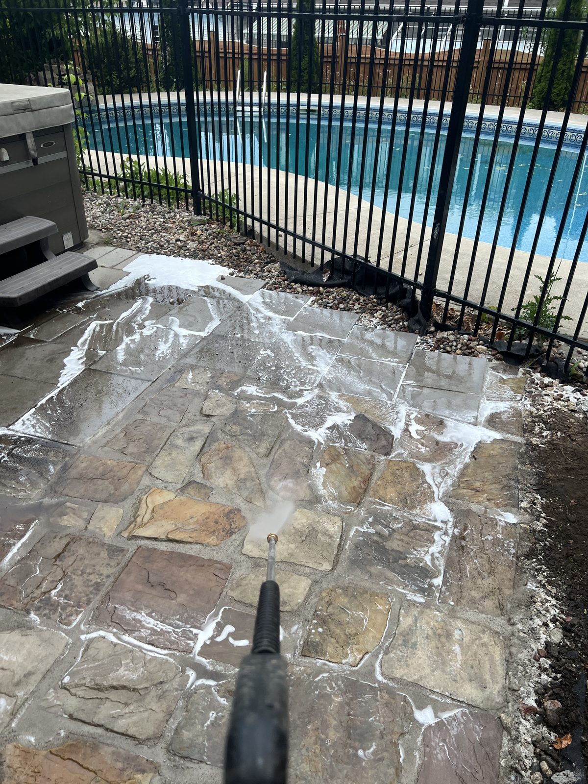 Patio pressure washing
